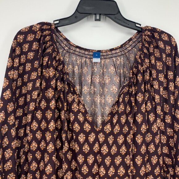 Old Navy Dress Poet Midi Long Sleeve Cinch Waist V Neck NWT - Picture 4 of 12